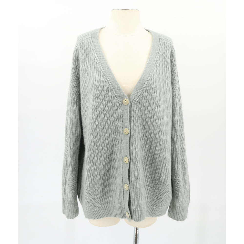 All Saints Women's Leanne Cardigan Knit Wool/Alpaca Green Blues Bay Sz L